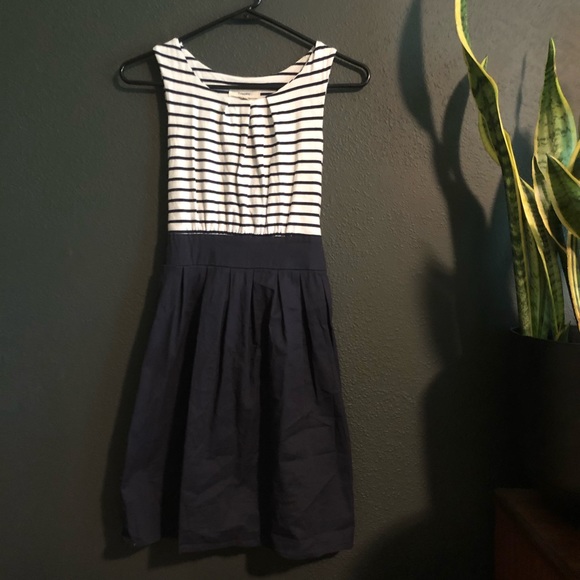 Modcloth Navy and White Striped Dress - Picture 1 of 3